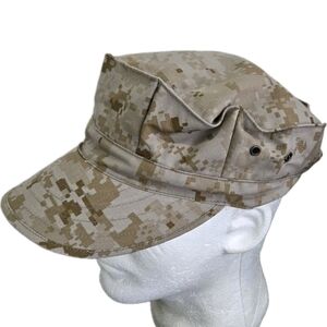 USMC 8-Point Desert Cover Marine Corps Digital CamoDesert Utility Hat-USA 7.5 Lg